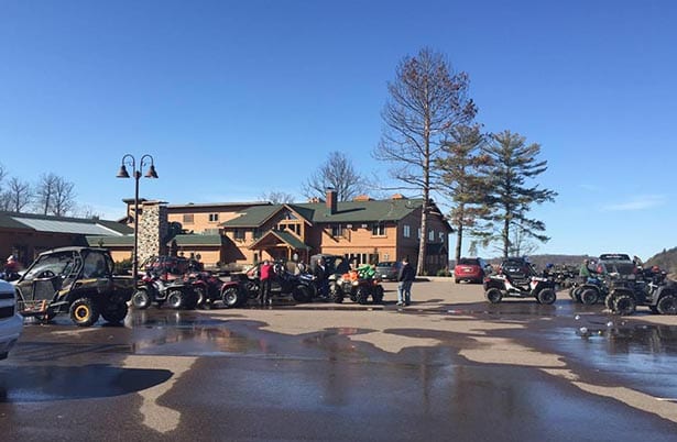Big Sandy Lodge - ATVs in the parking lot.
