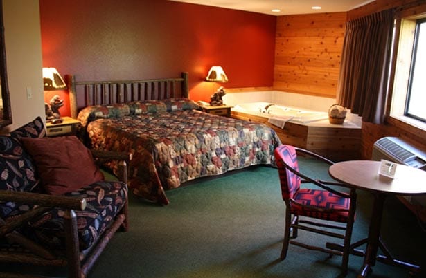 Crooked Lake - bedroom with whirlpool spa.
